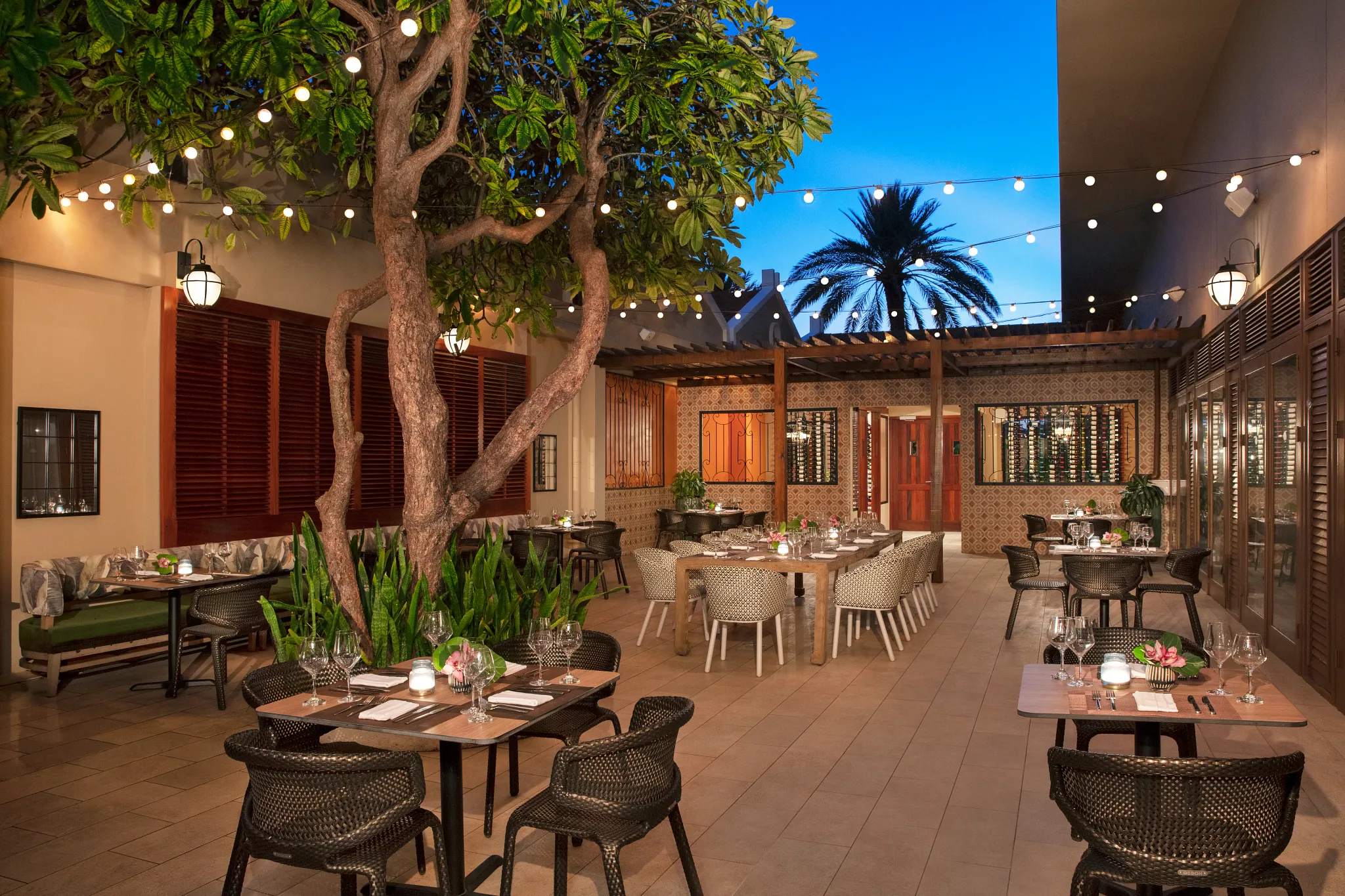 Portofino Italian restaurant at Dreams Curaçao Resort featuring open-air dining with elegant ambiance and classic Italian cuisine.